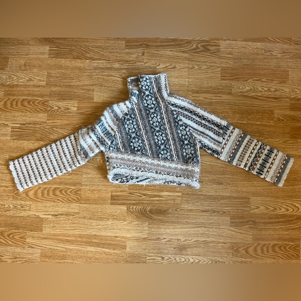 Rag & Bone Fair Isle Hollis Asymmetrical Sweater Size XS